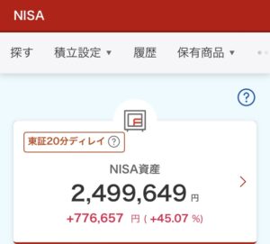 NISA 2024年7月22日 楽天証券 評価損益