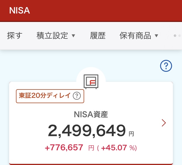 NISA 2024年7月22日 楽天証券 評価損益