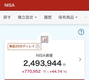 NISA 2024年7月24日 楽天証券 評価損益