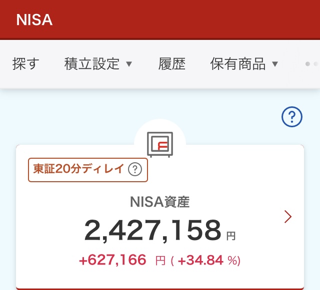 NISA 2024年8月21日 楽天証券 評価損益