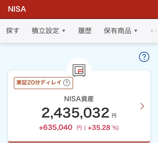 NISA 2024年8月22日 楽天証券 評価損益