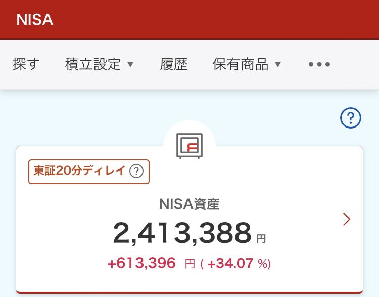 NISA 2024年8月26日 楽天証券 評価損益