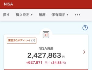 NISA 2024年8月27日 楽天証券 評価損益