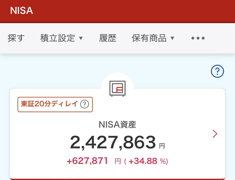 NISA 2024年8月27日 楽天証券 評価損益